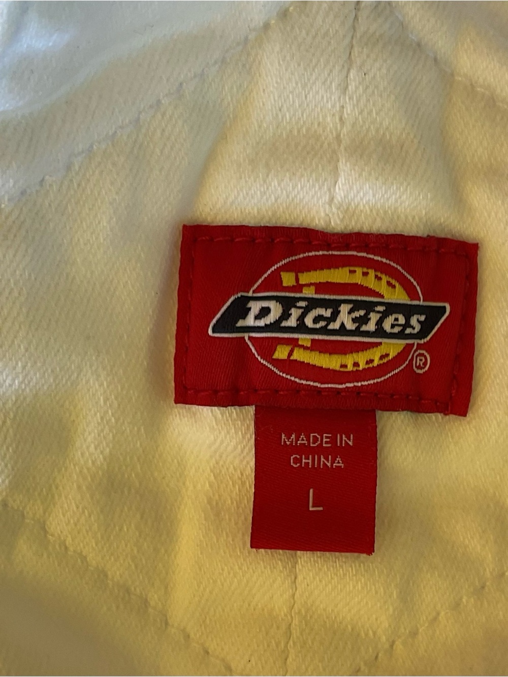 Dickies Girl White Shortalls Overalls Shorts Women’s Size Large Stretch - Picture 2 of 7